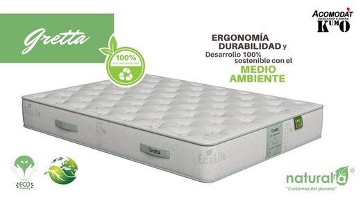 Descubre el nuevo colchón Gretta de Naturalia: ecosostenible, reciclado y reciclable.