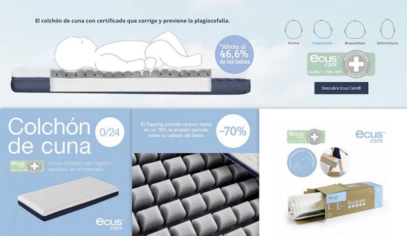 Colchón de Cuna antiasfixia que ayuda a prevenir la plagiocefalia.