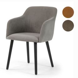 Butaca / Sillón en roble lacado tapizado en tela ODER