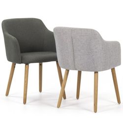 Sillón de madera de roble tapizado en tela - Arles