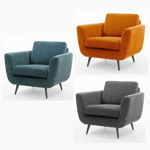 Sillón tapizado en pana MOON