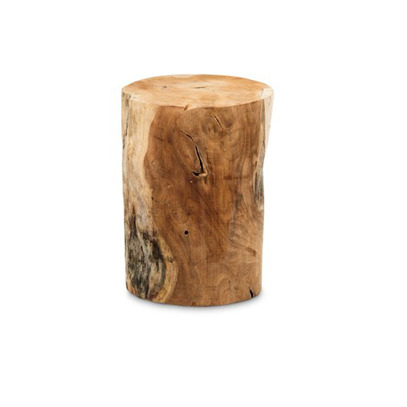 Taburete cuadrado en madera de teca natural - Block — Acomoda't