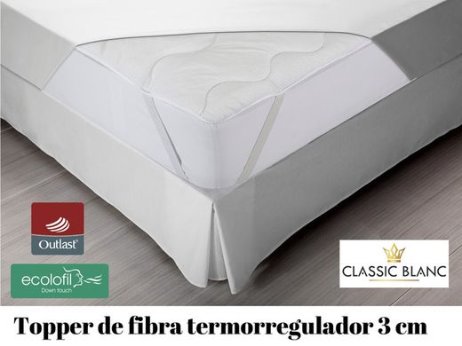 Topper de fibra termorregulador 3 cm TC07 - Classic Blanc